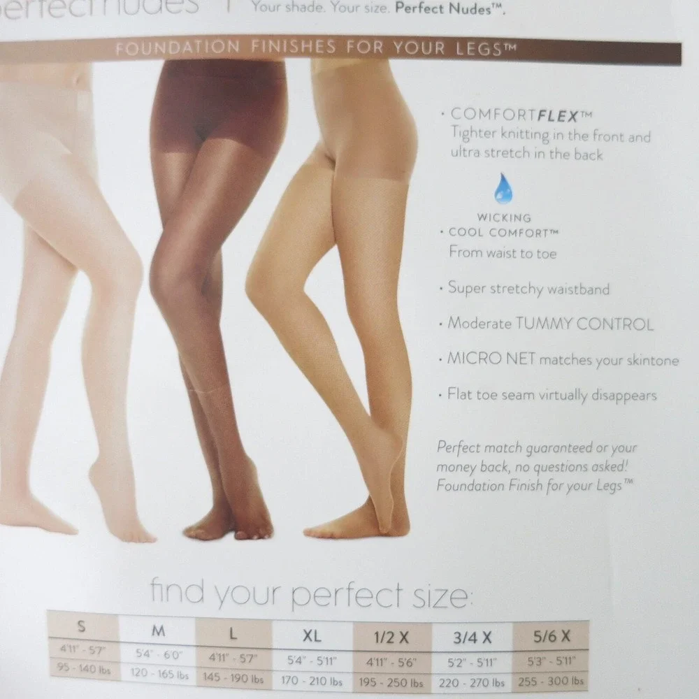 Hanes Perfect Nudes Tights S Cocoa‎ Sheer Pantyhose Filter Gaze Aesthetic 2 Pair